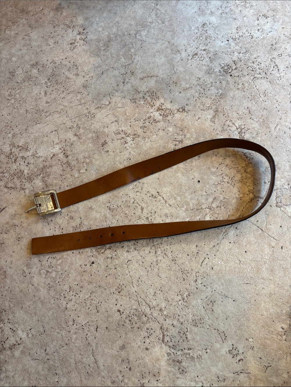 Michael Kors Black Brown Leather Belt with Golden Buckle. 45 Inch - Picture 9 of 12
